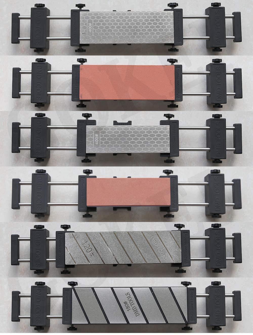 Soporte para piedra de afilar, soporte para piedra de afilar de puente de fregadero con goma antideslizante ajustable para fácil pulido de acero inoxidable 304
