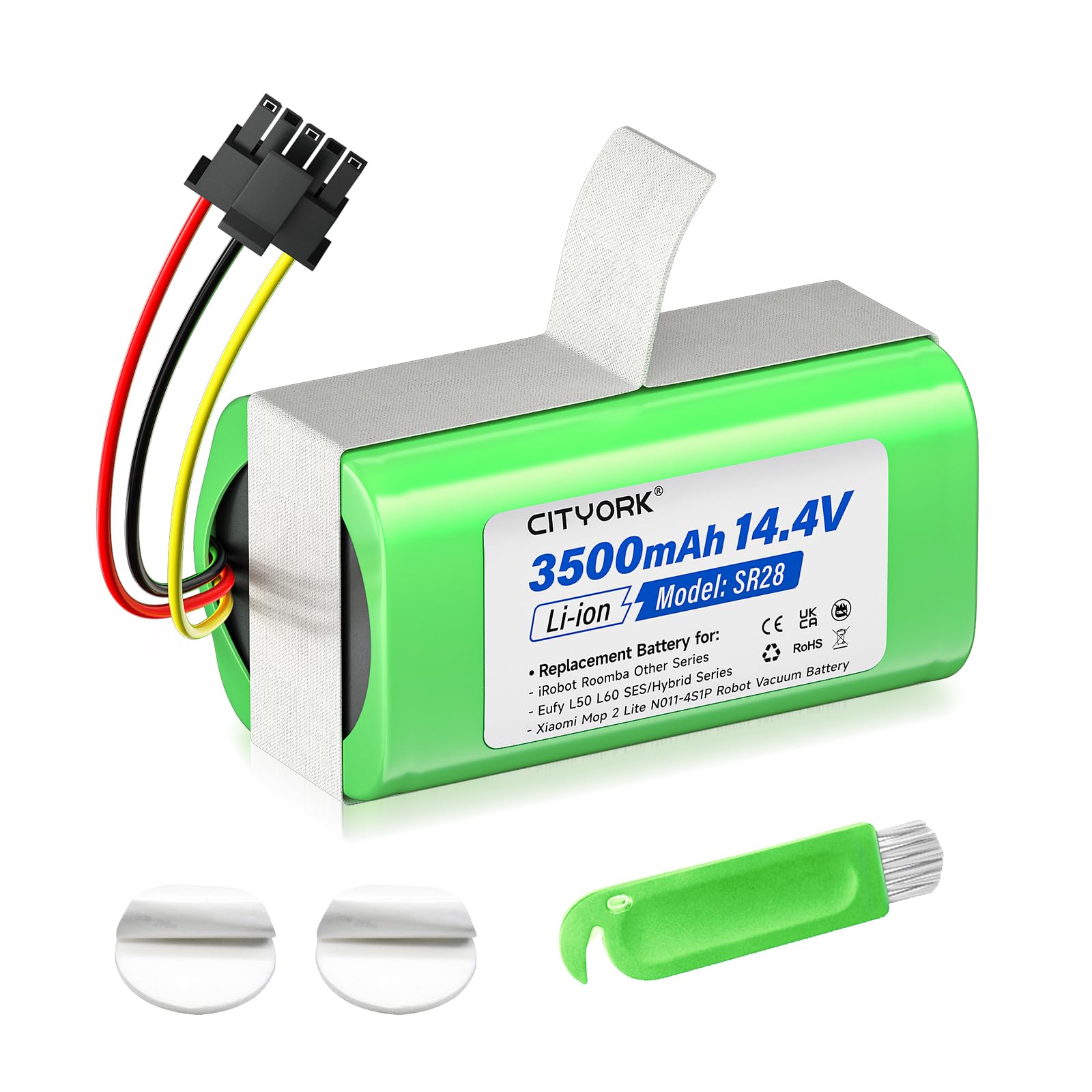 CITYORK 14.4V/3500mAh Batería para iRobot Roomba Combo Essential Y0110/ Y0112/ Essential 2/ Combo Essential Y0110/ Y011020/ Y011040/ Y0112/ Y011240, para Eufy L50 L60 Hybrid/SES Bateria