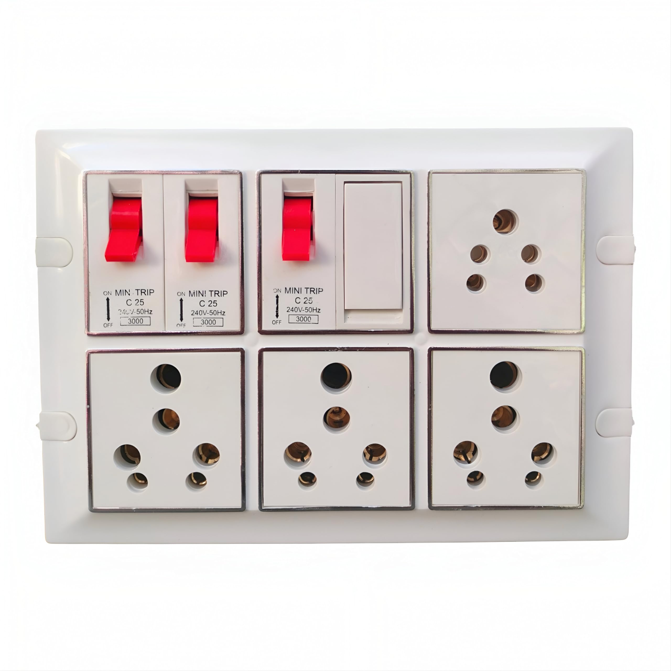 extension board 4 socket point 16 amper with mcb protection 2.5 sq mm 3 core copper wire for heavy duty industrial load switch board