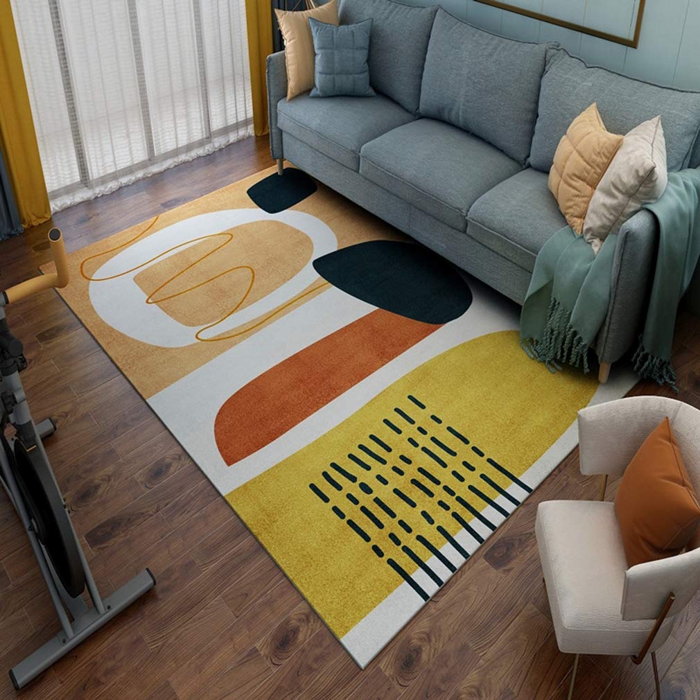 Buy MOXIC Soft Abstract Art Living Room Area Rugs Rectangular Children Crawling Bedroom Rug Fleece Anti-Slip Carpets Nordic Modern Home Decor Mats Indoor Outdoor Runners Nursery 7' X 9' — BookShops.in