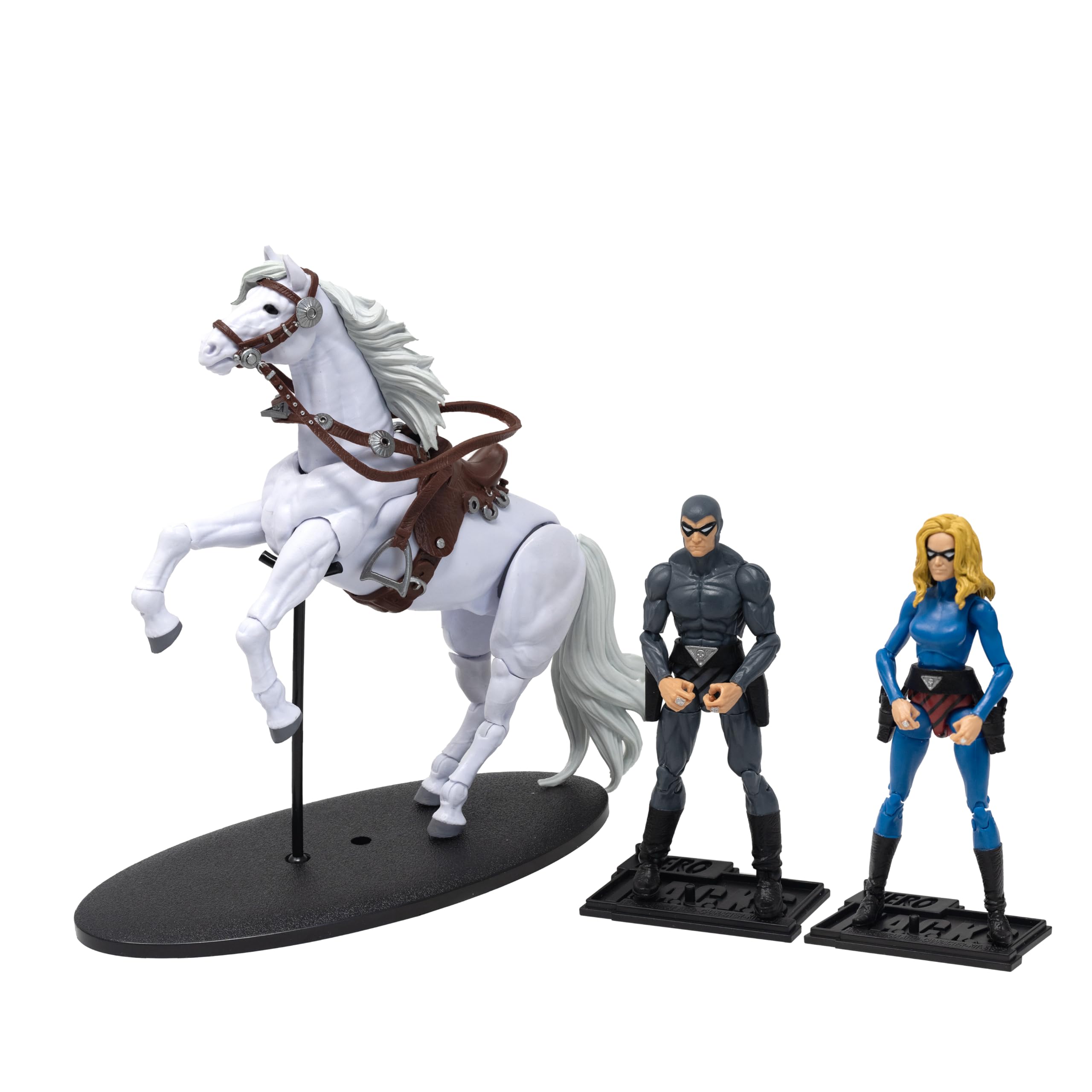 Boss Fight Studio Hero H.A.C.K.S. Phantom Set of 3 – Phantom, Hero Steed, Julie Walker - Highly Articulated Collectible Figurines with Accessories, Alternate Heads and Hands - 1:18