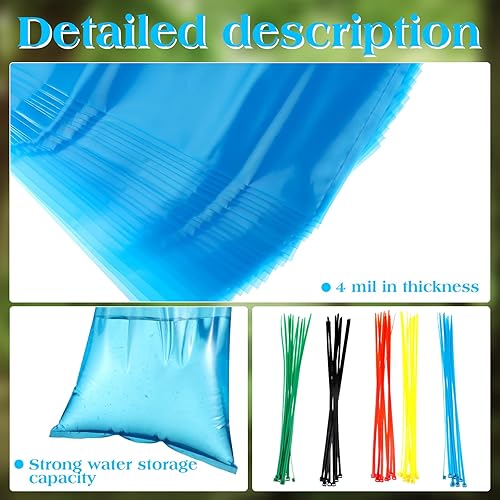 Miniatura 3 de Juego de 24 bolsas de roscado de jarabe de arce de 12.5 x 24 pulgadas, repuesto de roscado de árbol de arce azul con 50 bridas coloridas