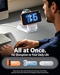 25W 3 in 1 Charging Station, Foldable Magnetic Fast Wireless Charger Stand for Apple Multiple Devices, Travel Charger for iPhone 17 16 15 14 13 12 Series Watch AirPods 4/3/2/Pro