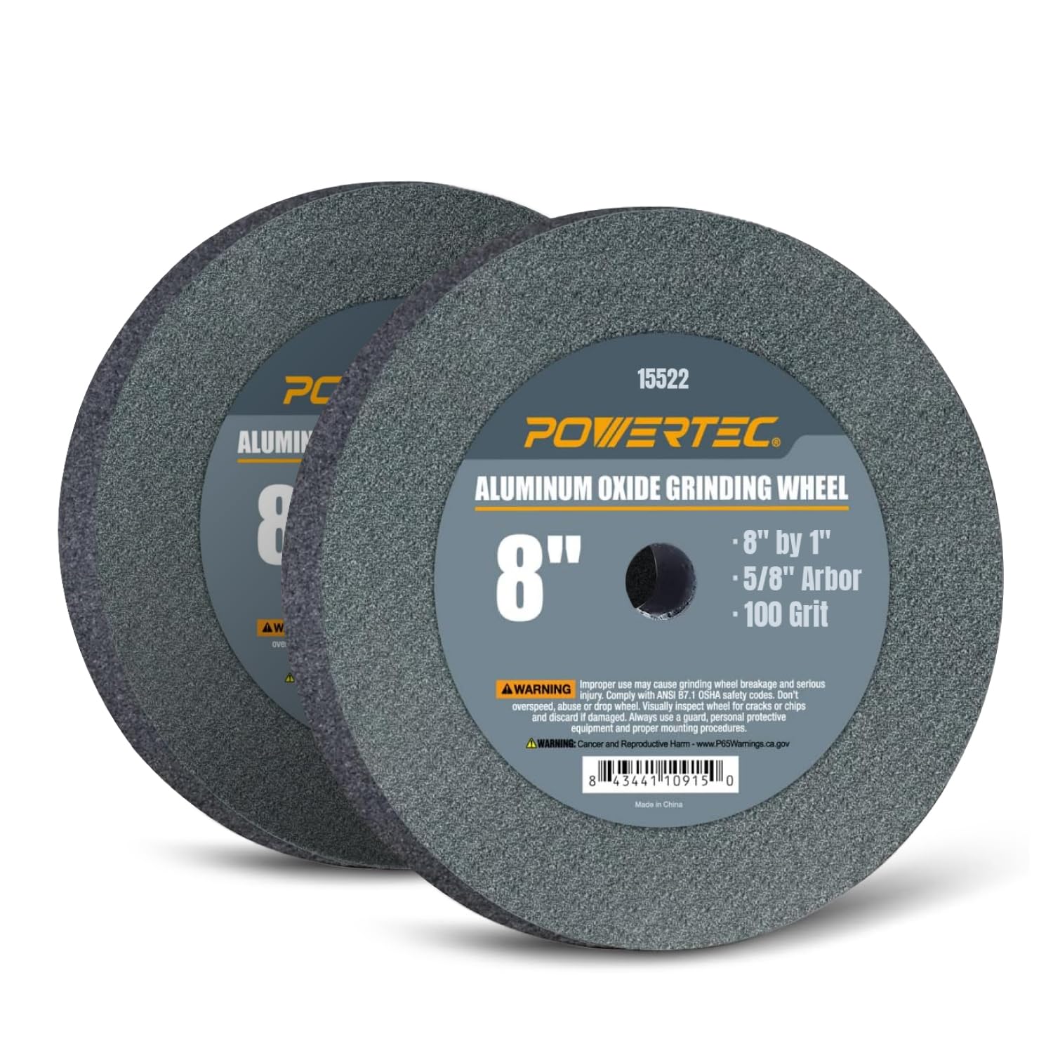 POWERTEC Grinding Wheel - 8 Inch Aluminum Oxide -8