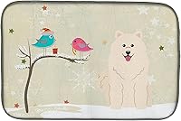 Vista 16 de Caroline's Treasures BB2508DDM - Tapete de secado de platos de perro de montaña bernés con regalos de Navidad entre amigos, tapete absorbente