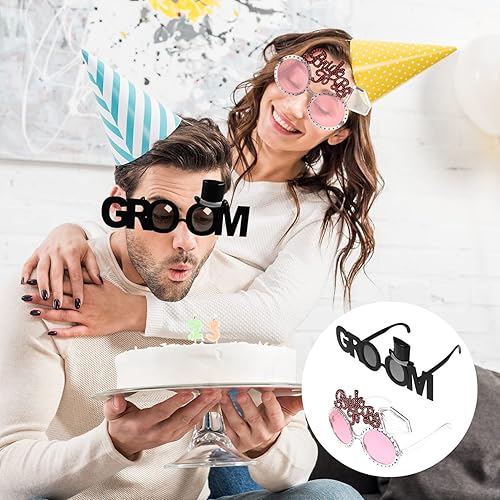 Miniatura 3 de 2 lentes de novia para novios, accesorios de disfraces para boda, despedida de soltera, despedida de soltera, decoración de fiesta de despedida de