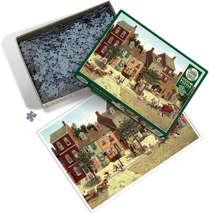 Cobble Hill 1000 Piece Puzzle - The Curve in The Square - Sample Poster Included
