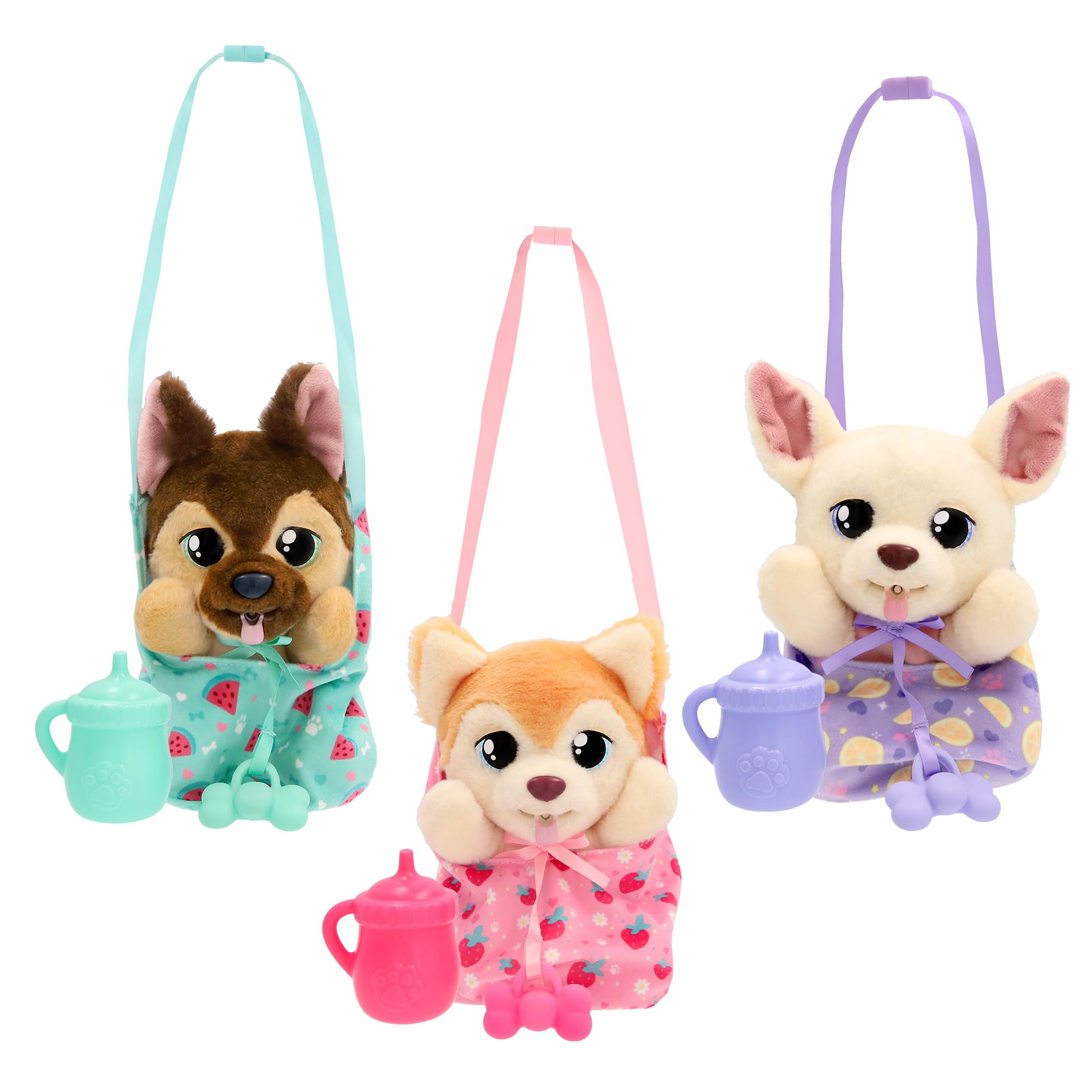 BABY PAWS Yummy Shiba Inu wózek dla szczeniaka, którego brzuch puchnie, gdy karmisz go i opróżniasz, gdy kładziesz spokój, zabawka prezent dla dzieci od 18 miesięcy