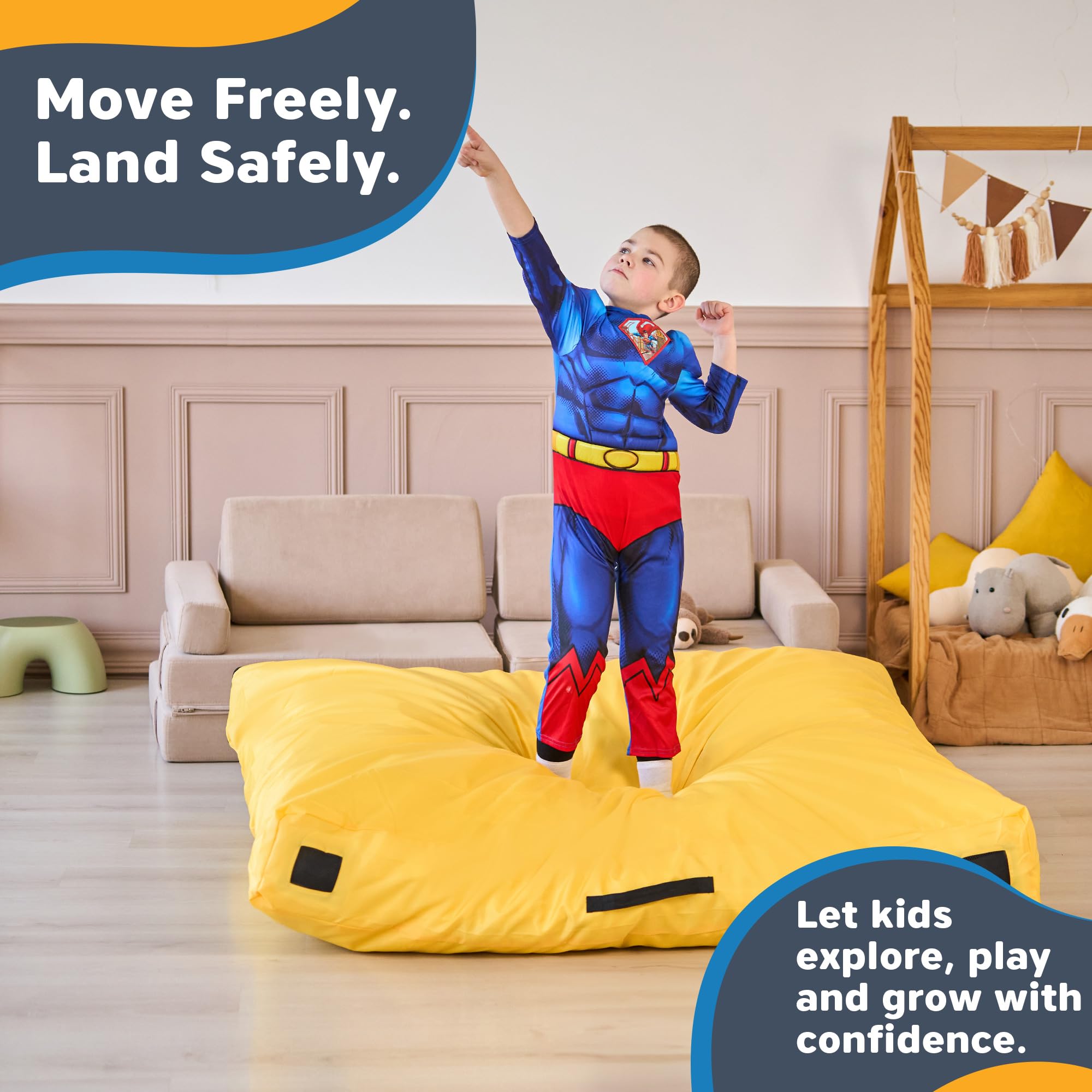SaferBounce Sensory Crash Pad para Niños | Grande 152 x 152 cm O 122 x 91 cm | Colchoneta Crash Autismo para Niños | Crashpad | Gran Alfombra Espuma Infantil | Escalada & Gimnasia