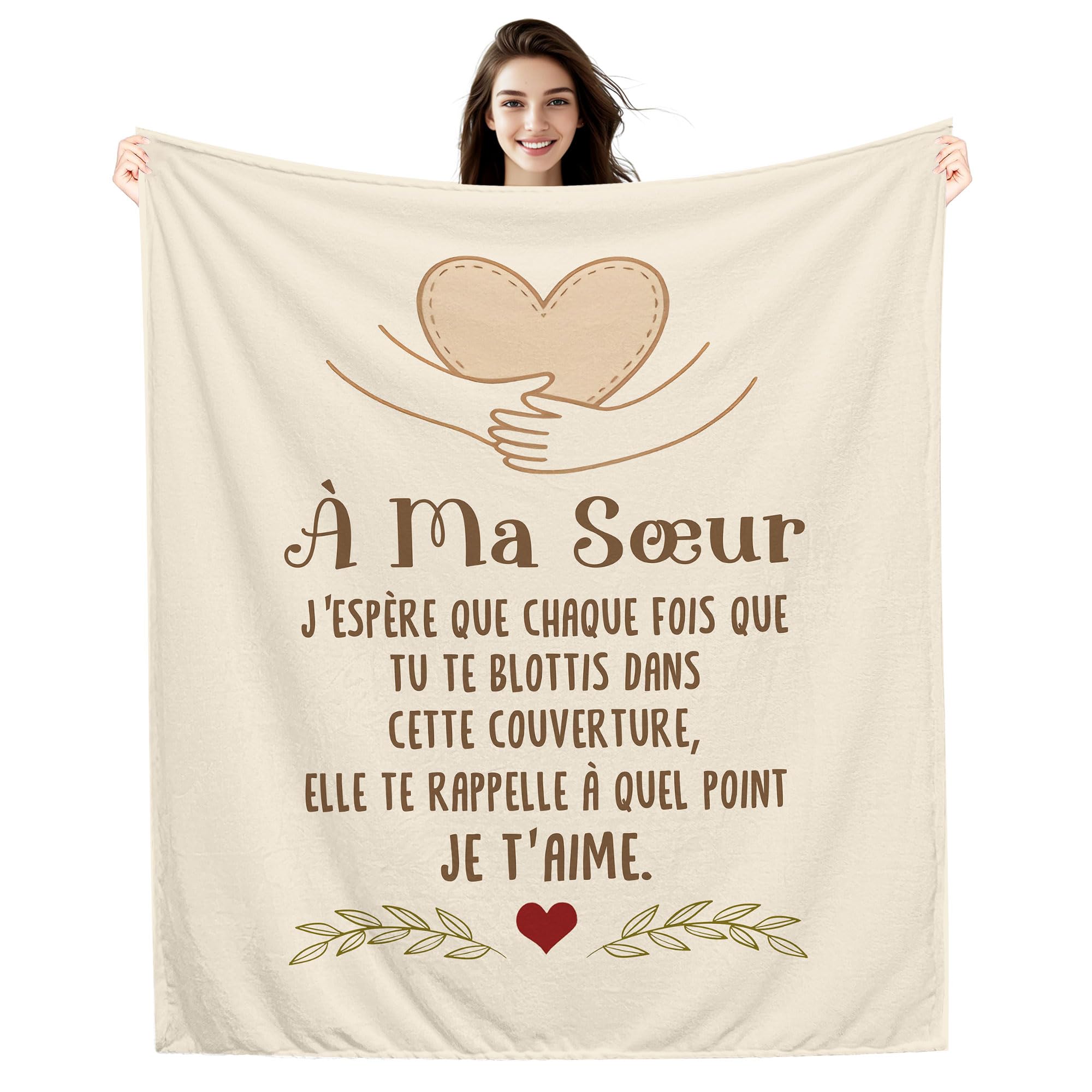 Couverture pour ma Sœur Plaid Cadeau d'Anniversaire Original et Doux