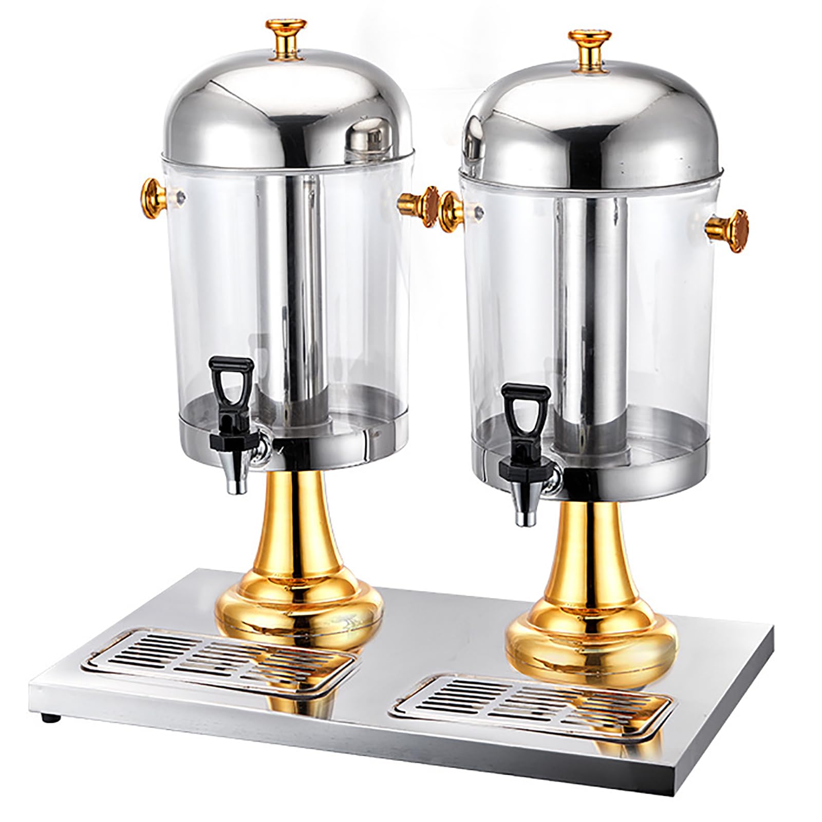 ASerZenith Drink Beverage Dispensers For Parties Breakfast Buffet Bars Hotels, 16L/ 24L Stainless Steel Drinks Dispenser Container With Ice Container, Cold Beverage Dispenser(Gold-16L)