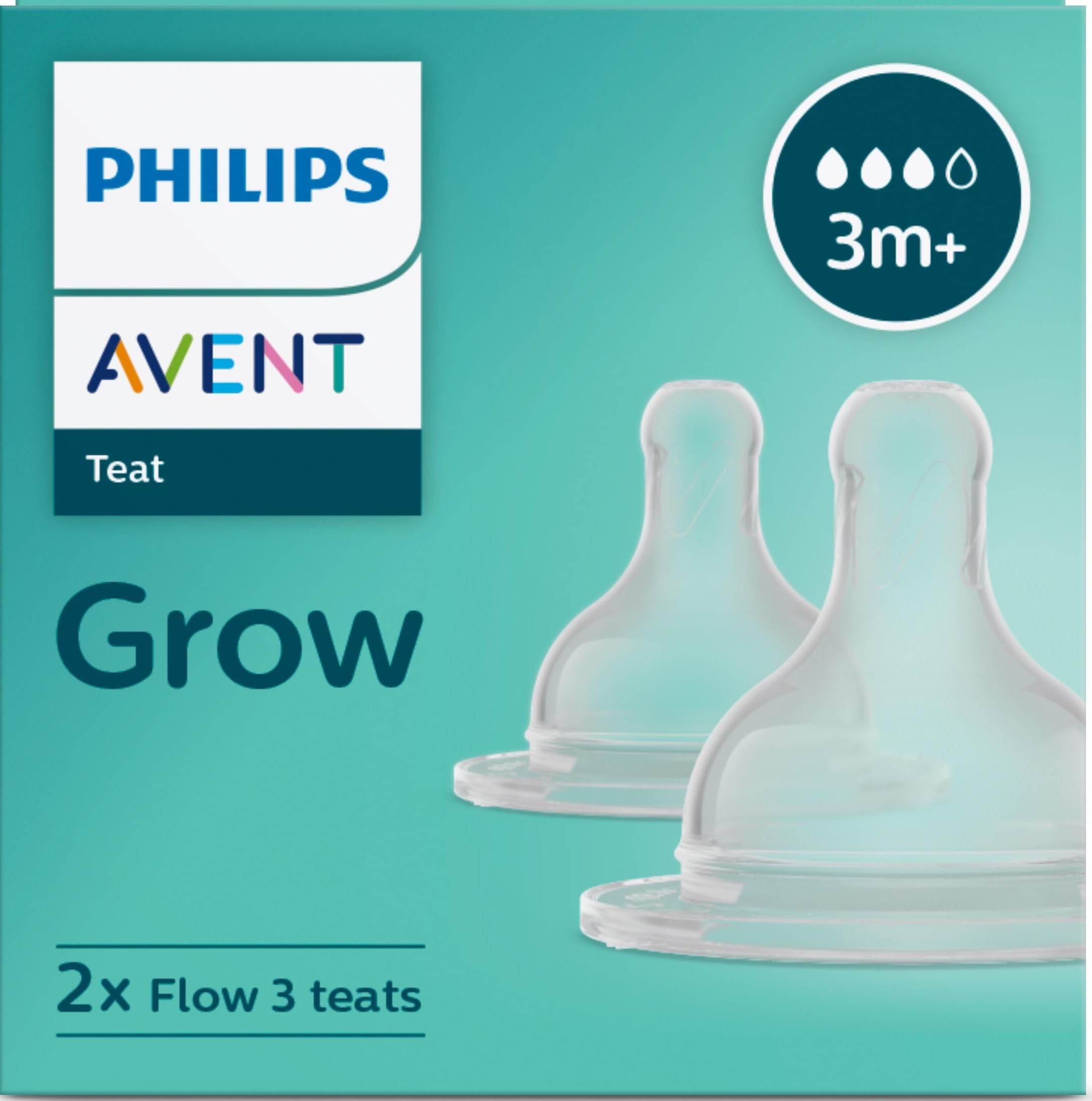 Philips Avent Grow Bottle Teat by Fratelli (3m+ Pack of 4) - Image 2 thumbnail