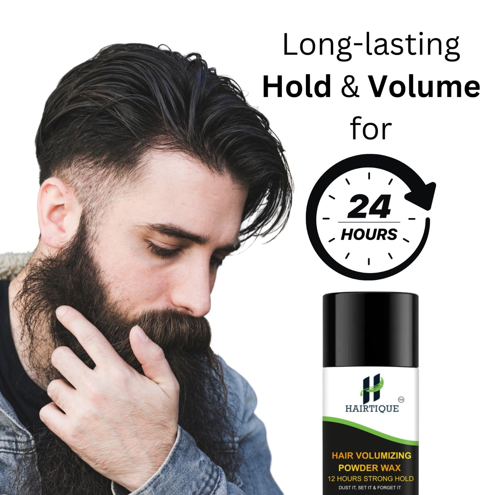 Hairtique Hair Powder for Men - Hair Volume Powder 12 Hours Strong Hold, Hair Volumizing Powder for Men – Matte Finish, Long-Lasting Hold, Volume & Texture – 15g 2