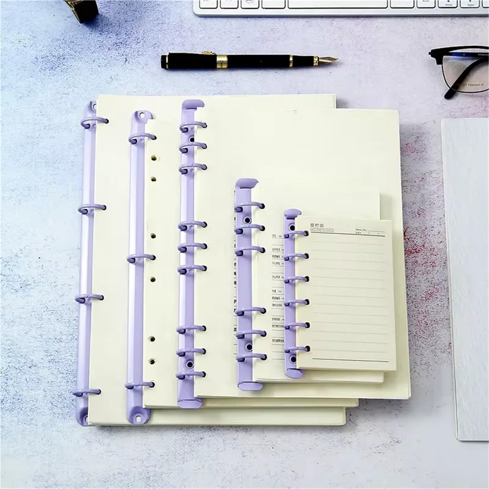 Mechanizm segregatorowy 6 sztuk A4 A7 B5 Artykuły biurowe Klipsy o średnicy 2 cm(A7 2rings Purple)