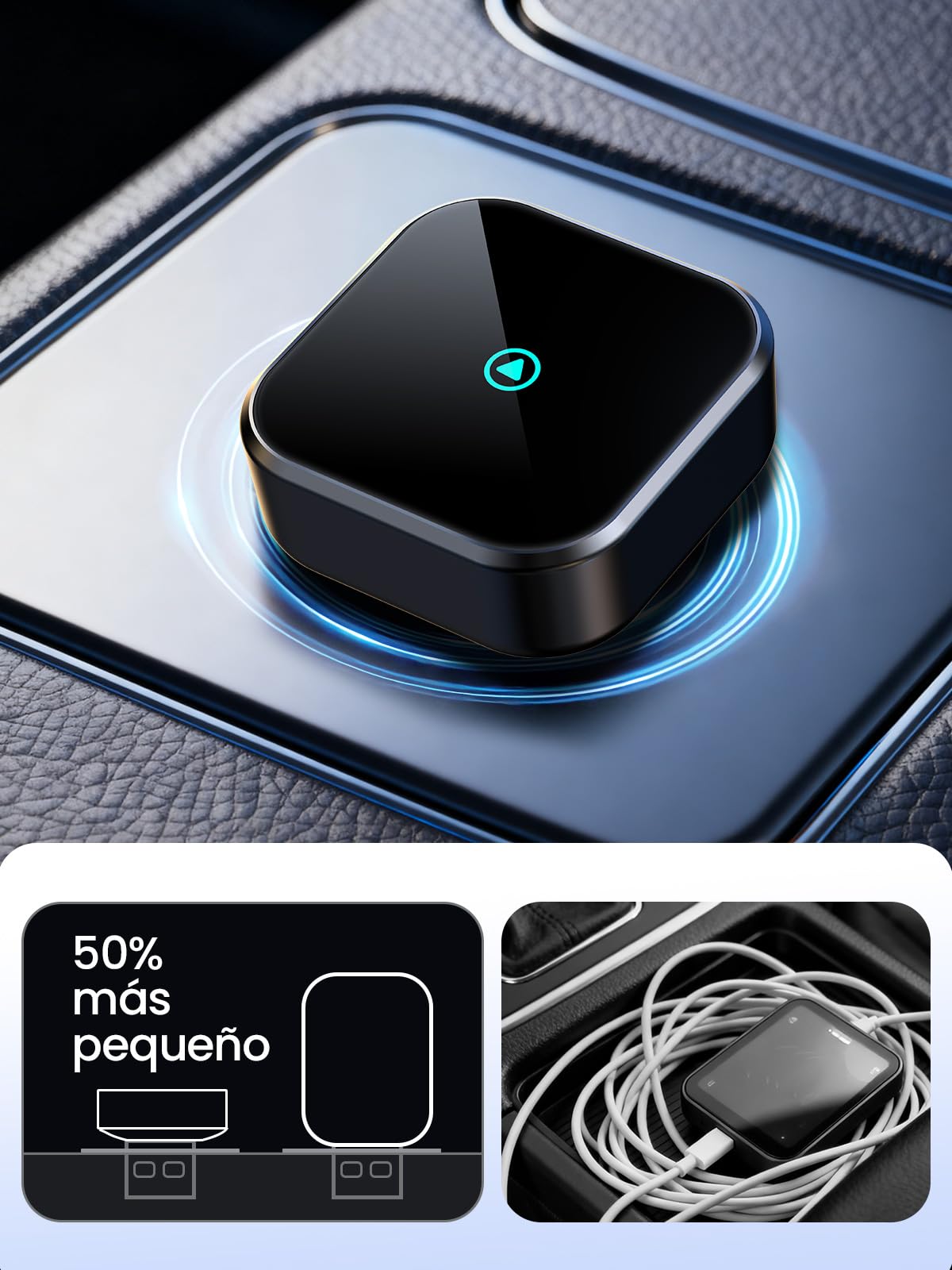 T3 Mini Adaptador CarPlay Inalámbrico para iPhone, Convierte CarPlay con Cable en Inalámbrico, Plug & Play con Type-C/USB, Compatible con Coches Desde 2016, Adecuado para iPhone con iOS 10+ — view 2