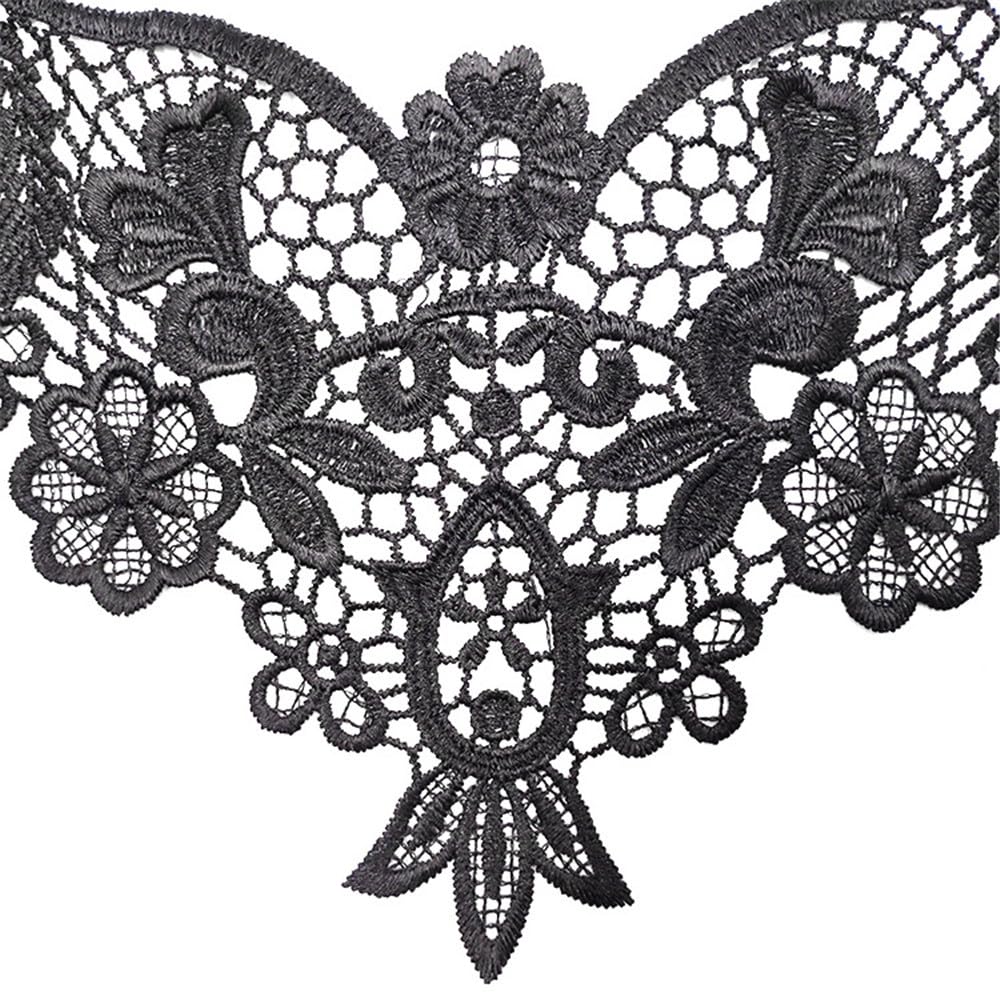 Bianriche Col En Dentelle Brodé Floral Blanc Tulle Bordure Pour Vêtements Robe De Mariée Bricolage Artisanat Costume Collier Décoration B