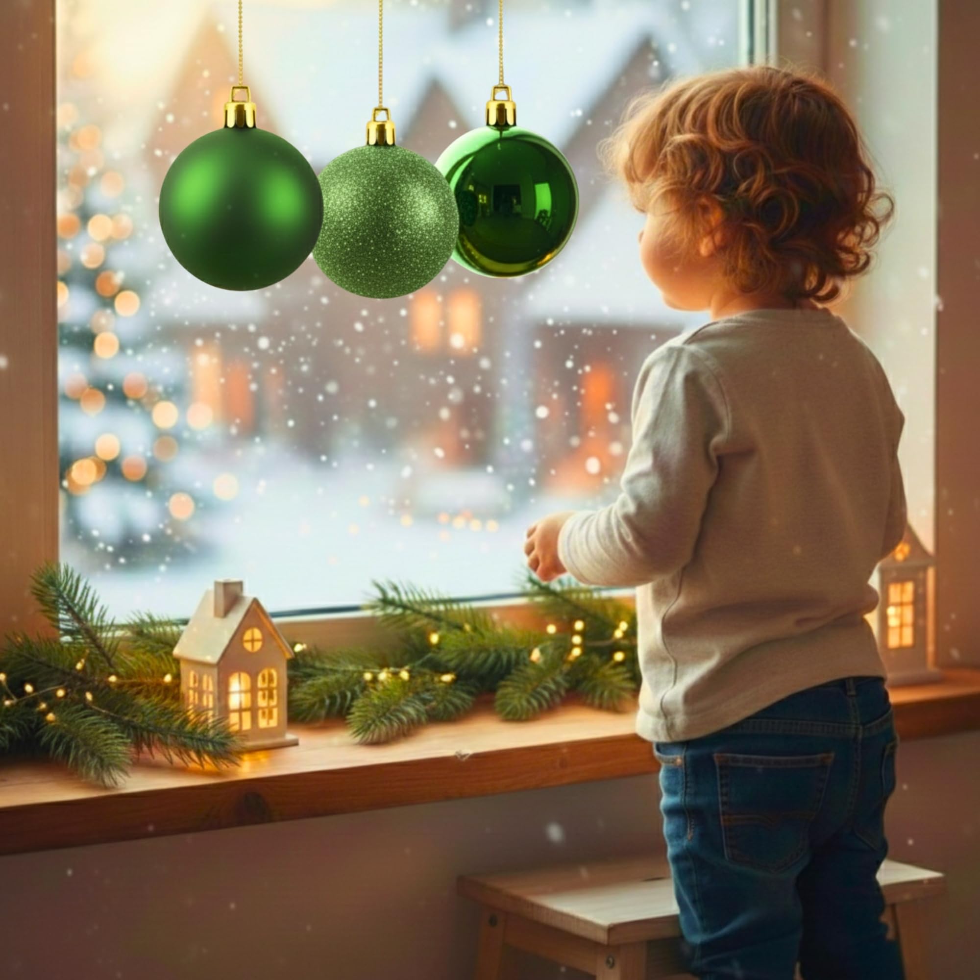 20 cm/3 große dunkelgrüne Weihnachtskugeln, PVC, bruchsicher, glänzend, matt, glitzernde Oberfläche, Weihnachtskugeln, Ornamente, sortiertes Set, Festliche Weihnachtsbaum-Hängedekorationen, rundes