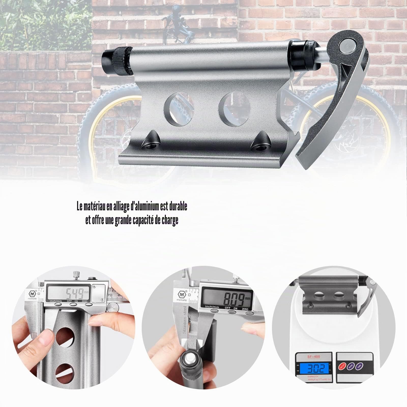 CDIYTOOL Lot de 2 supports de fourche pour vélo de montagne, vélo de route, VTT - Support de fourche avant en alliage d'aluminium