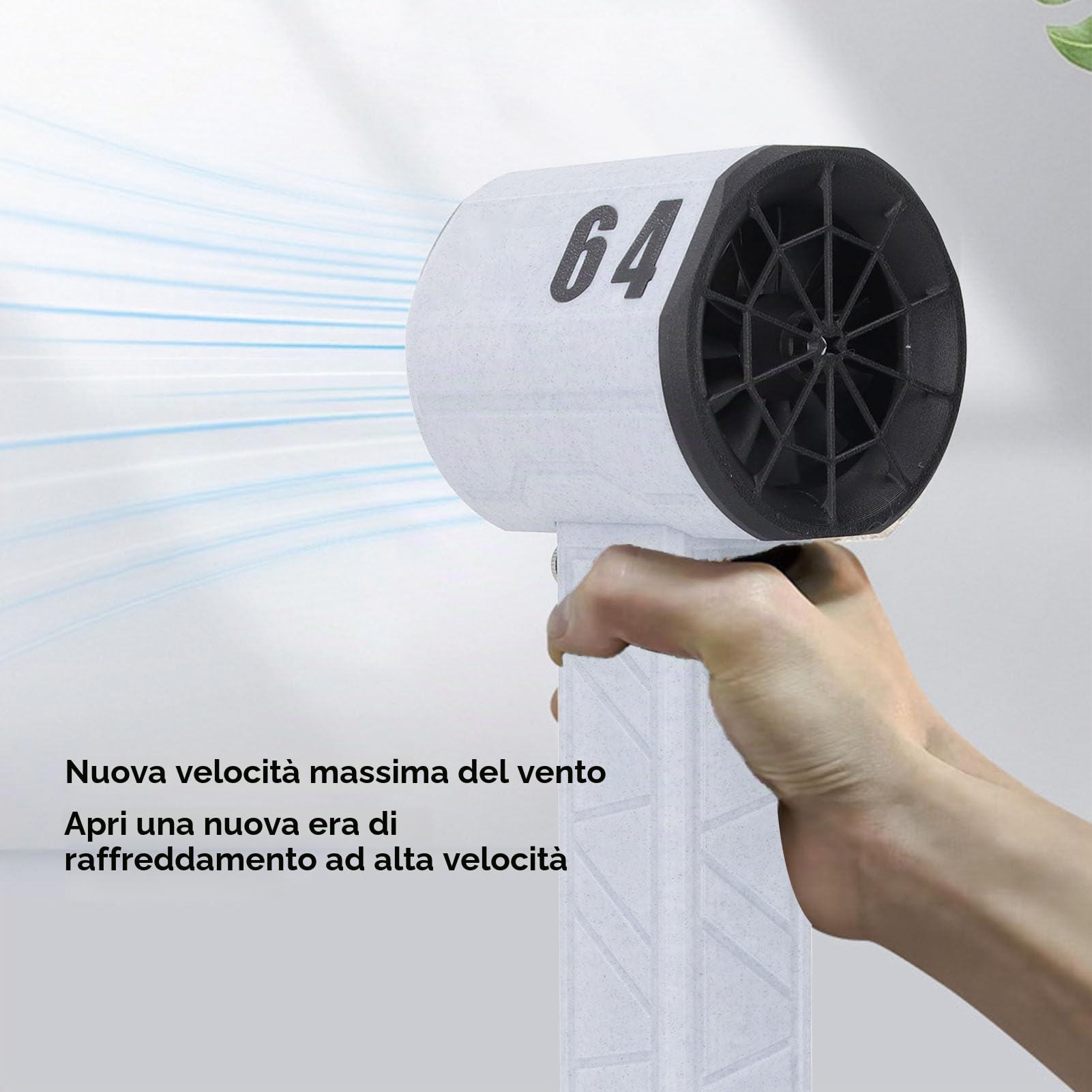 Pulitore Aria Portatile con Spinta Regolabile, Soffiante Turbo 1000000RPM, 1400g, 64mm, con Borsa
