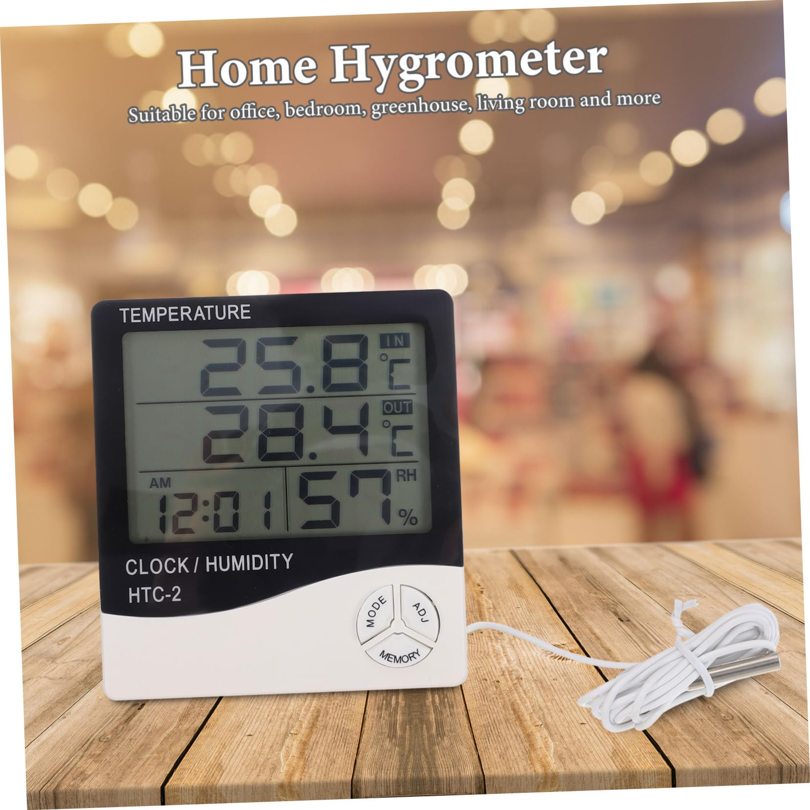 Kisangel 3piezas Digital Lcd Para Acuarios y Terrarios Sensor Externo Higrómetro Integrado Lecturas De Temperatura y Humedad Real Para Peceras y Monitoreo De Condiciones Ambientales