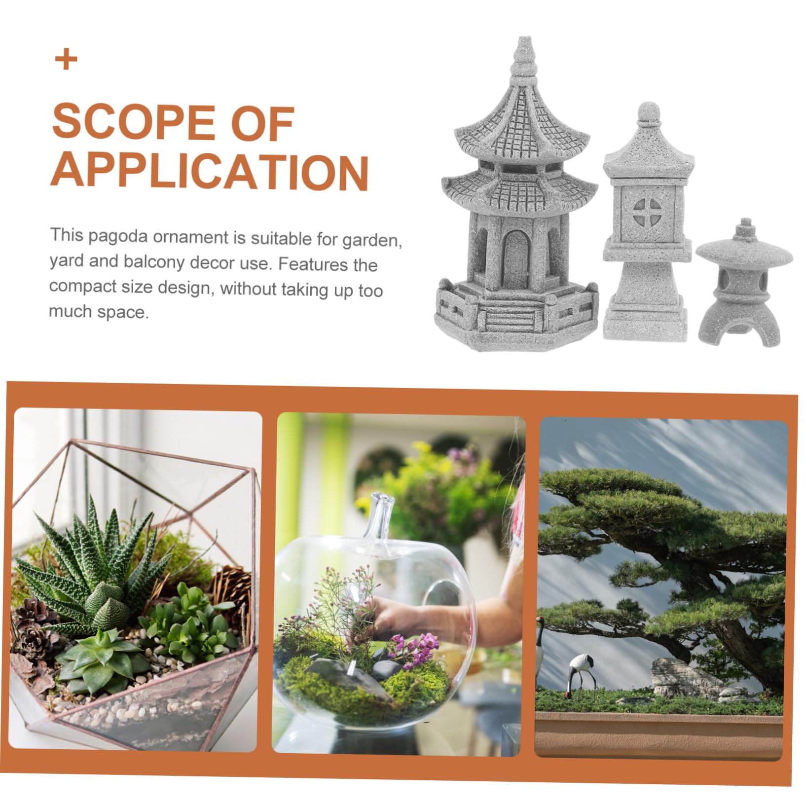 Abaodam 5 Sätze Garten Pavilion Dekoration Künstliche Bonsai Landschaftsfigur Für Garten Innenbereich Kompakte Statue Für Landschaften Mini 3 Stück * 5