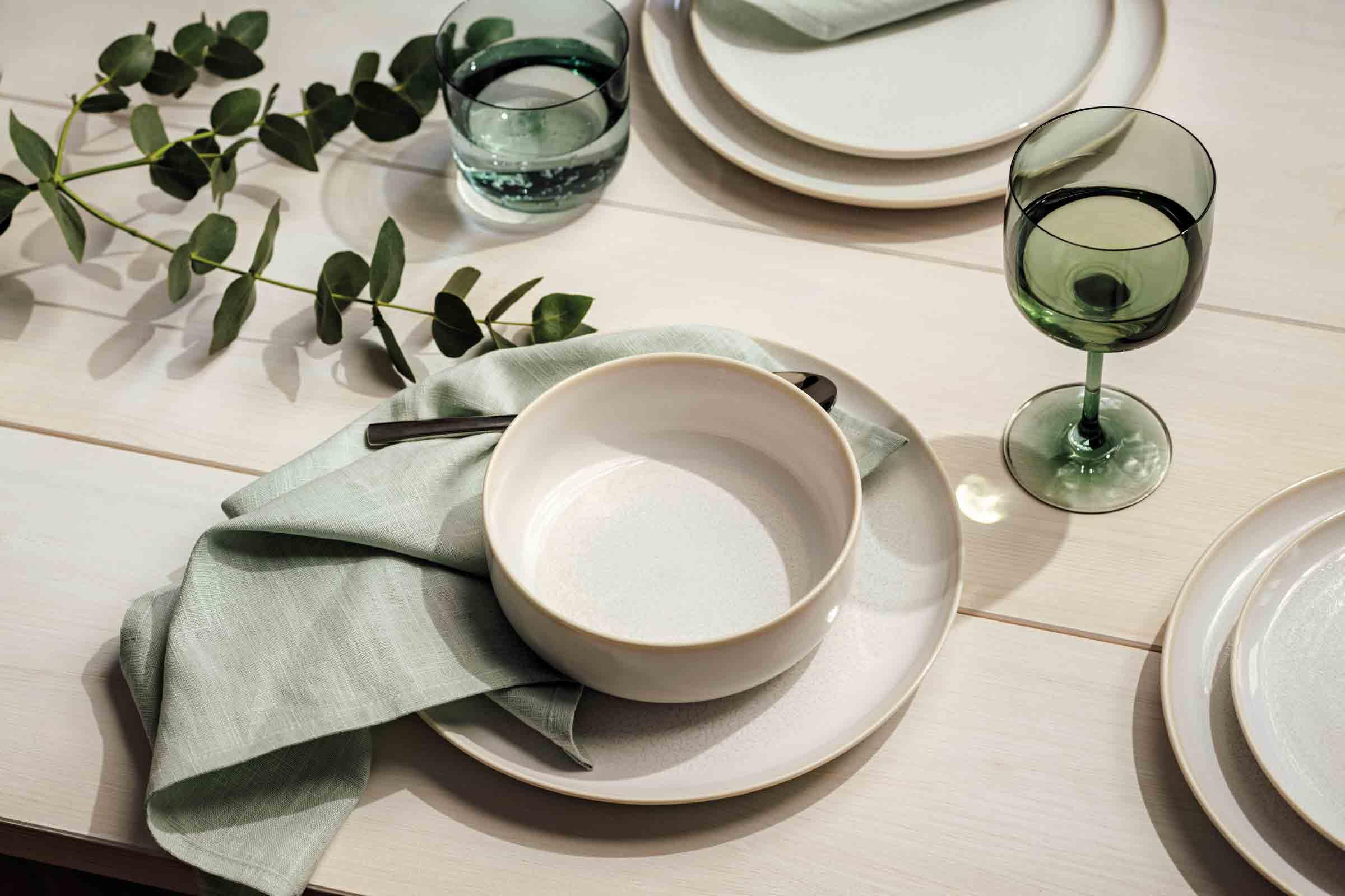Villeroy & Boch like. by Crafted Cotton Bol 6er Set, 16 cm, Müslischale mit Reaktivglasur, Premium Porzellan, Beige, 19-5183-1900