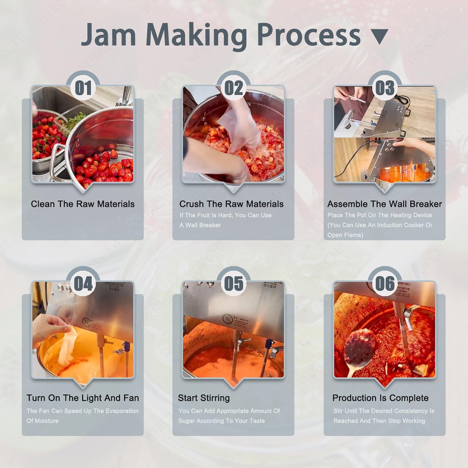 10L Commercial Food Mixer 50W, Electric Stand Mixer with Stainless Steel Pot, Automatic Stirring,24 hour continuous work for Making jam, chili sauce, milk, pumpkin stuffing, fried rice/flour 110V