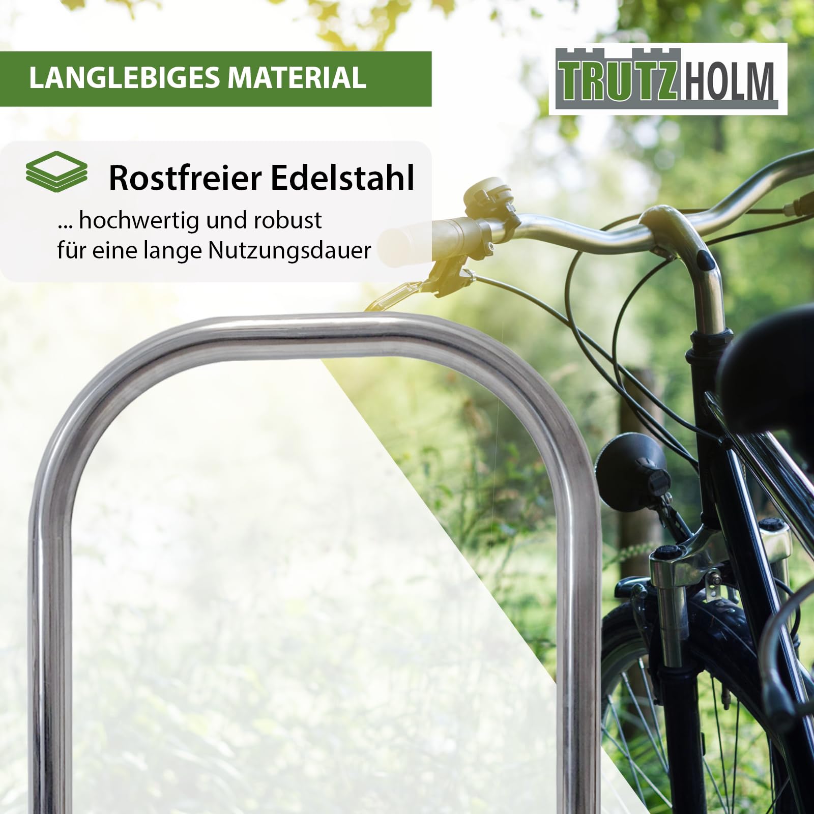 2x Fahrradanlehnbügel aus Edelstahl 116x 74 cm Fahrradständer Anlehnbügel Mehrfachständer Beidseitig nutzbar Baumarkt