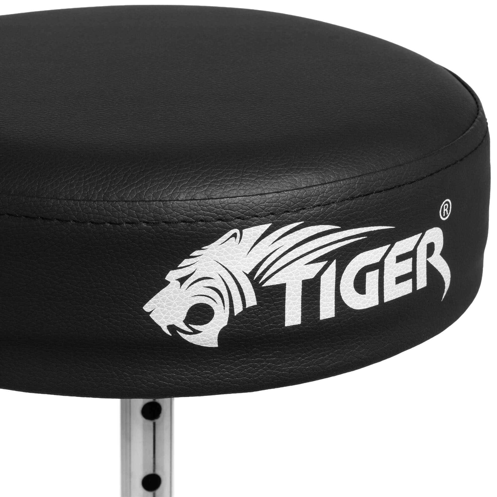Tiger Tamburo regolabile per principianti altezza 39-52 cm sedile imbottito 27,5 cm piedini antiscivolo pieghevole seduta rimovibile nero