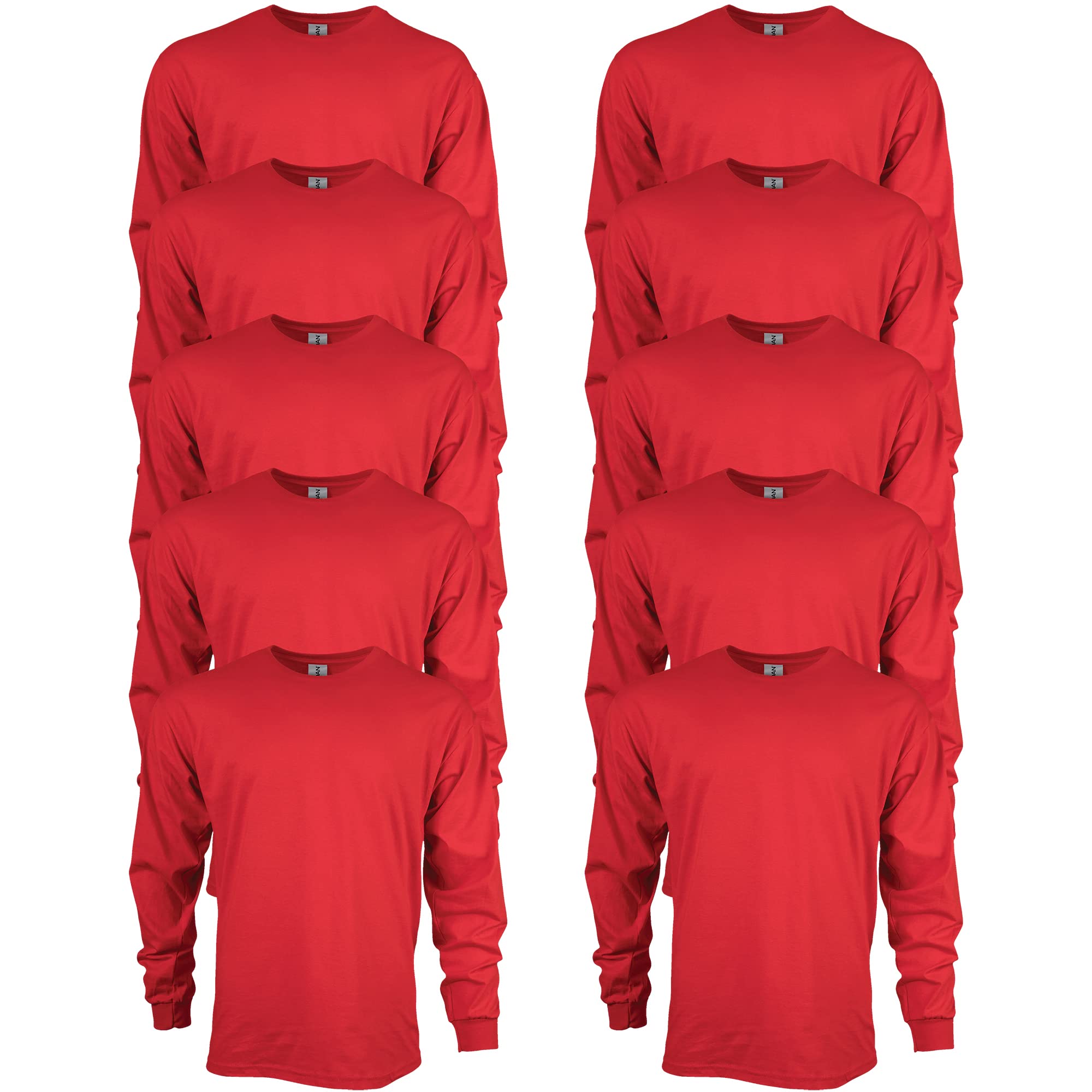 Gildan Men's, Ultra Cotton Long Sleeve T-Shirt, Style G2400, Red, M