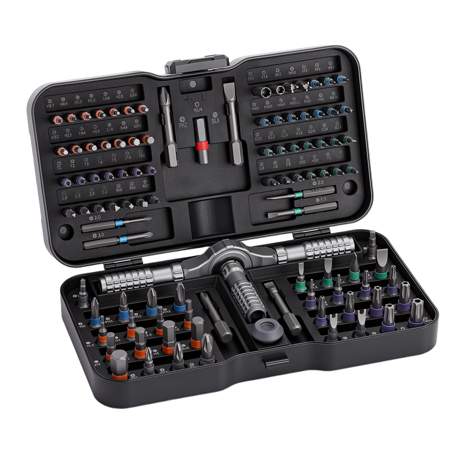 Yosoo Health Gear Juego de destornilladores de trinquete con puntas multifunción con mango ajustable para reparación mecánica de coche y mantenimiento doméstico