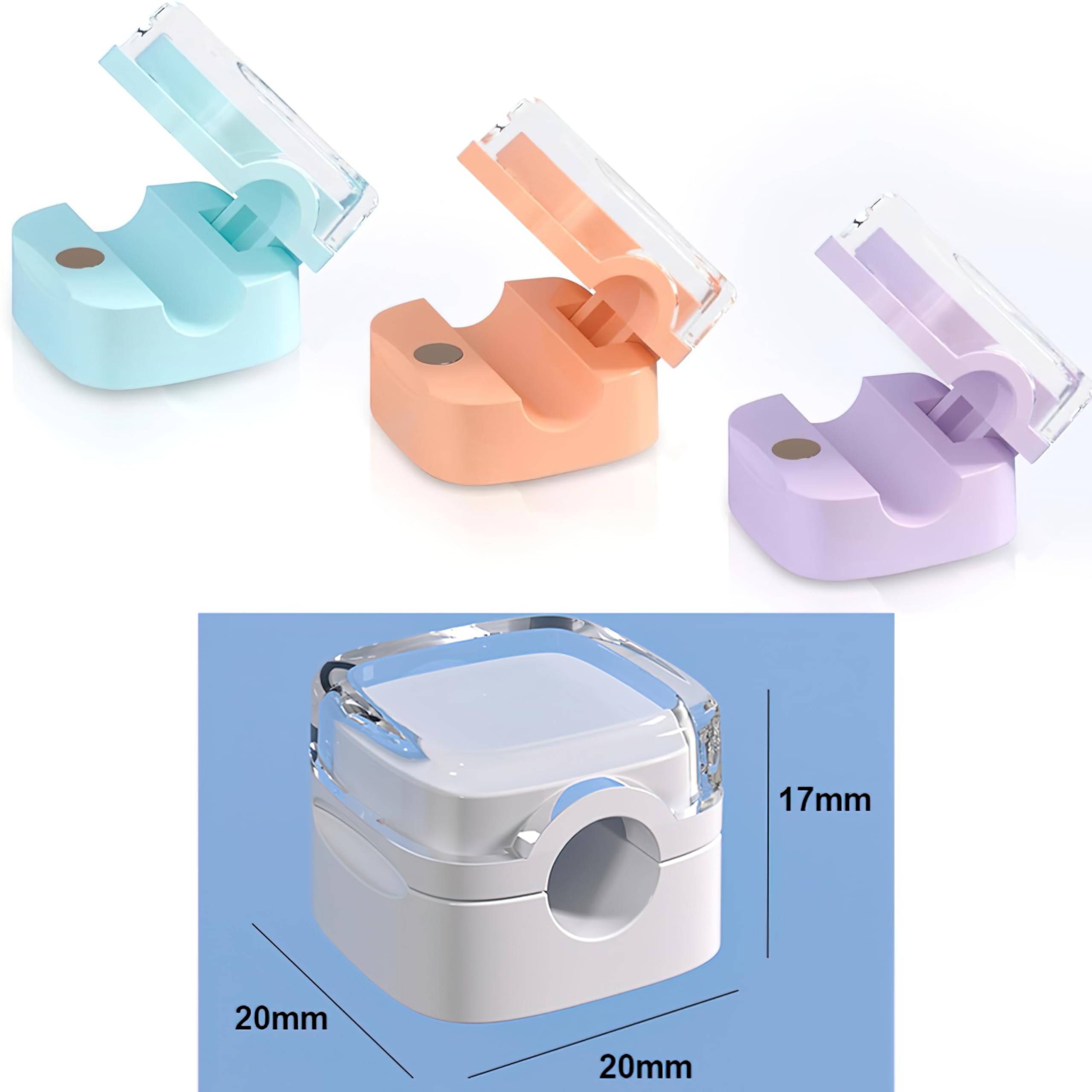 Magnetic Cable Organizer Clips,2025 New Cord Holder for Nightstand,Storage Holder with Strong Adhesive, Phone Charging Cable Keeper(6 Pcs) (White)