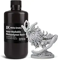 ELEGOO Resina lavável 8K para impressora 3D Fumaça branca 1KG - Resina de fotopolímero padrão de cura UV 405nm para impressão 3D LCD/MSLA/DLP