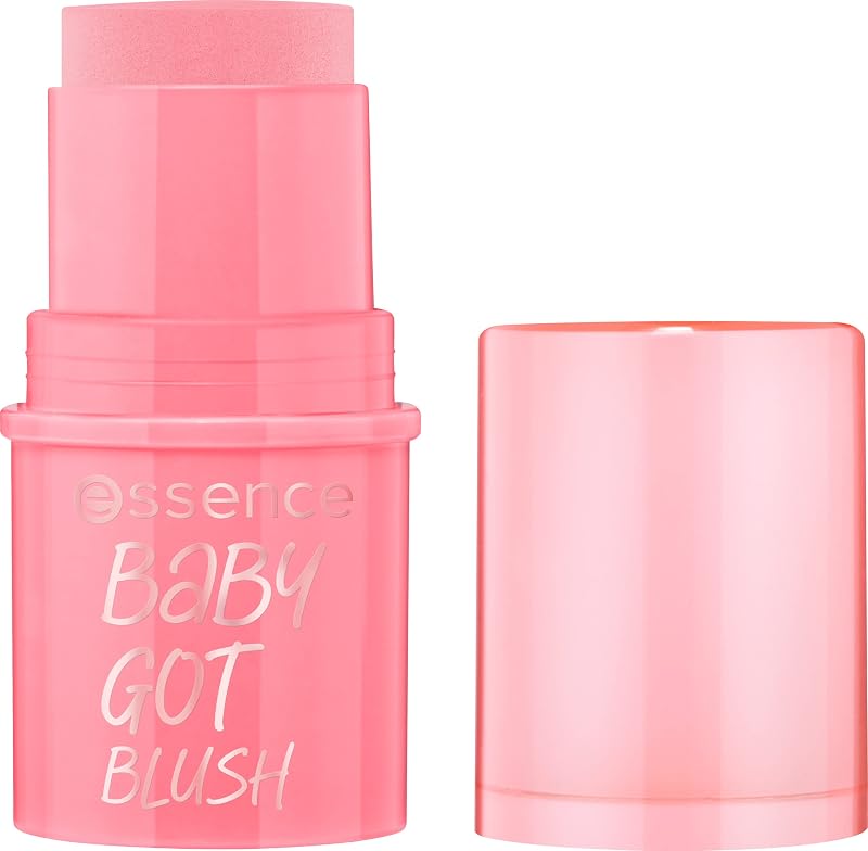 essence Baby Got Blush, Buildable Cream Makeup Stick (10 Tickle Me Pink) | Natural Finish, Multi-Use for Cheeks and Lips, Blendable Pigmented Color, Easy to Use, Travel Size, Vegan & Cruelty Free