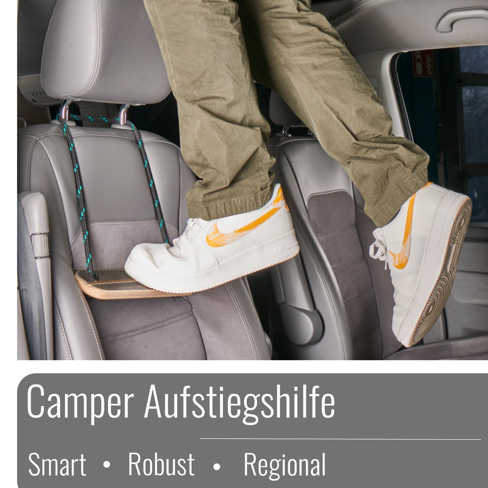 HOLZI, marchepied pour Toit relevable Compatible VW California Beach, Mercedes-Benz Marco Polo, avec Support Tablette (Aide à la montée Holzi)