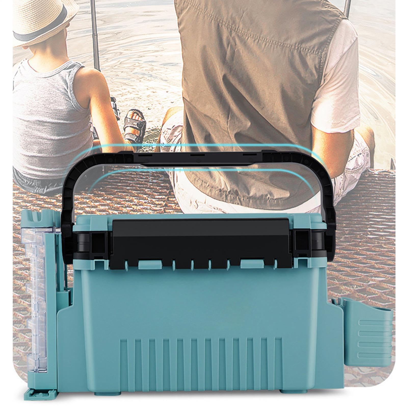 Scatola Porta Attrezzi Da Pesca Grande Ampio Organizzatore Portatile per | Contenitore Leggero Organizzato Per Esterno Ideale Per Principianti E Appassionati