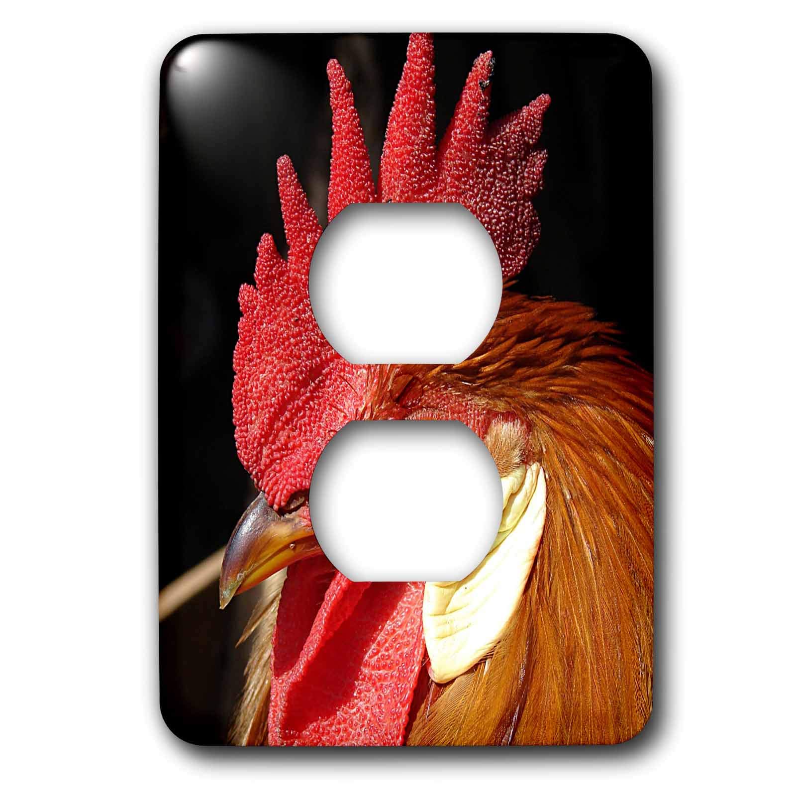 3dRose Lsp_10910_6 Leghorn Rooster cache-prise double finition brillante
