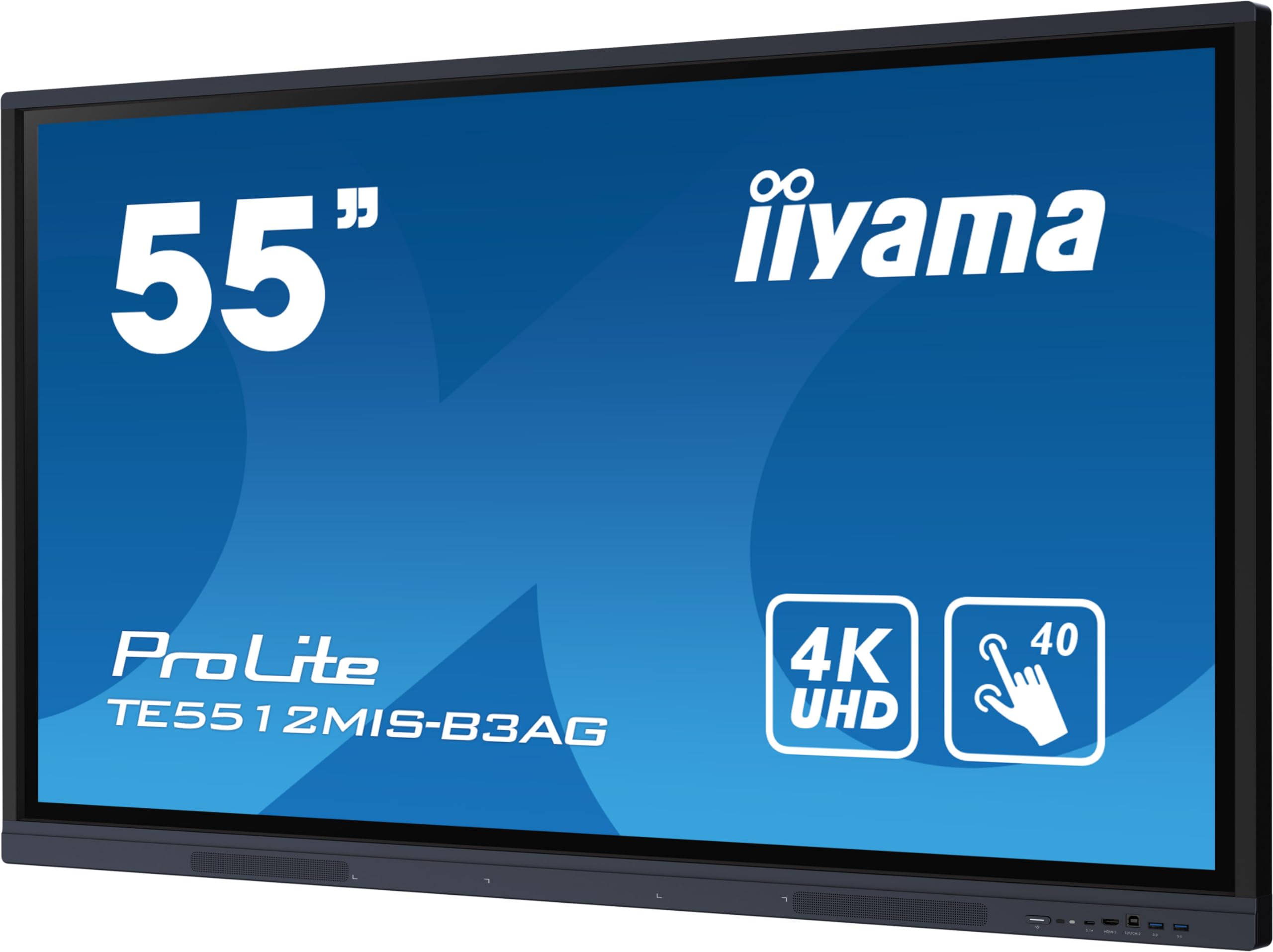 iiyama Prolite TE5512MIS-B3AG 138,8 cm 55" IPS LED grande formato display 4K UHD 40 punti touch PureTouch IR VGA HDMI USB-C USB3.2/2.0 RS-232c RJ45 HDMI-Out 7H slot OPS WiFi Android OS AntiGlare