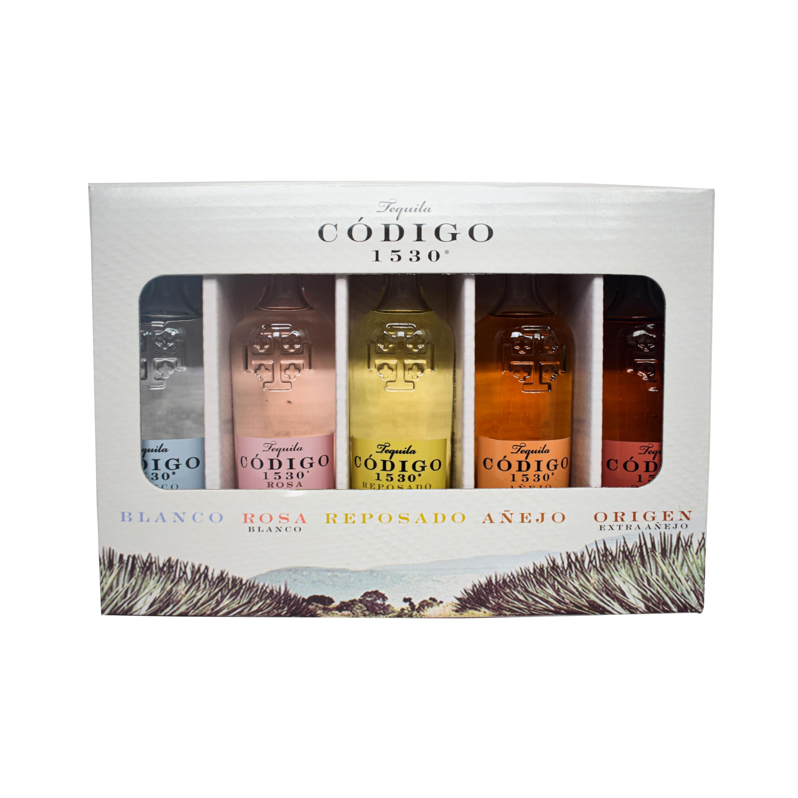 Ultra-Premium Tequila Gift Set (Blanco, Rosa Blanco, Reposado, Añejo, Origen (Extra Añejo)), Award-winning, 100% Blue Weber Agave, 5 x 50ml, 40% ABV