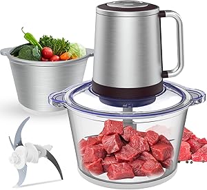 フードプロセッサー 500W 1.2L 2種類ボウル（ステンレス＋ガラス）