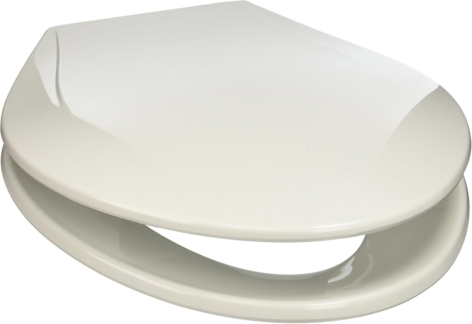 PlumbTech 241-00 Slow Close Round Toilet Seat with Adjustable Hinge, White