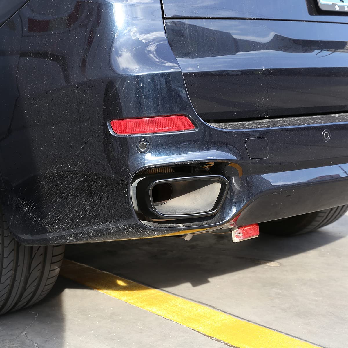 Copertura di scarico in acciaio inossidabile nero per X5 F15 2014–2018, per X6 F16 2015–2019 (per versione M Sport)