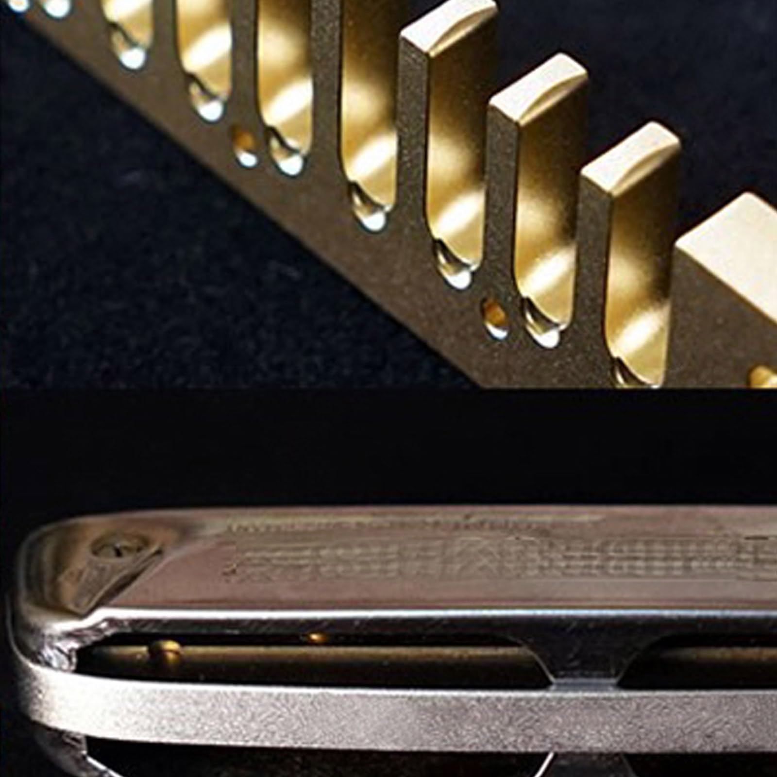 Pratico pettine in metallo per armonica diatonica, 10 fori, accessori diatonici per arpa blues