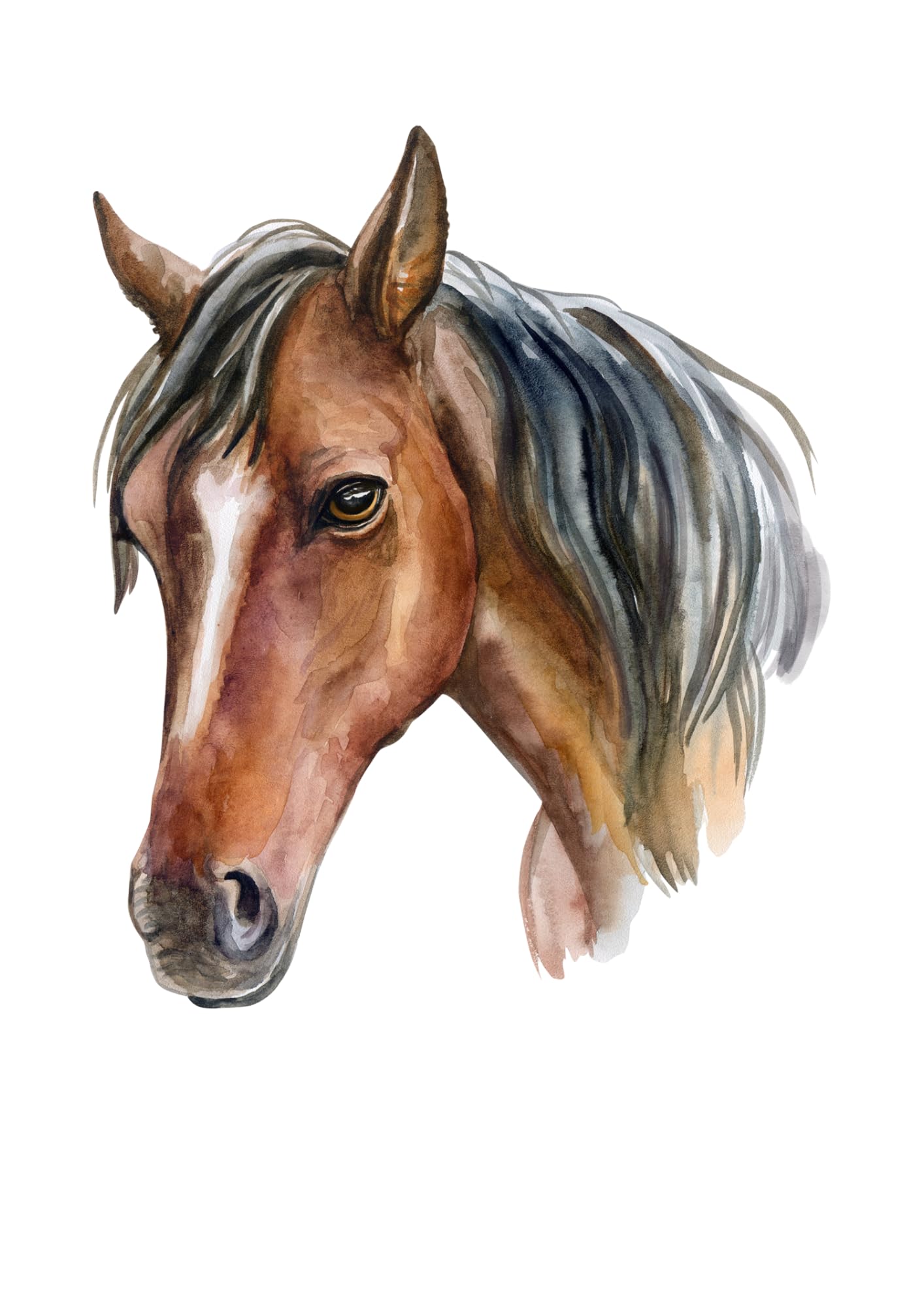 Edible print Horse Cake topper decoration icing paper up to 7" - uncut (4")