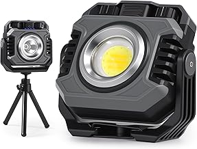 CHAMCHOI 投光器 LED 充電式 COBライト「8000mAh大容量・最大連続点灯110時間・5000 ルーメン超爆光」小型 作業灯 ワークライト 2700K-8500K 無段階調光 調色 赤光・SOS赤点滅 磁気設計 360°回転 三脚スタンド IPX6防水 ledライト LED投光器 屋外照明 キャンプ 夜釣り アウトドア 夜間工事 車中泊 登山 停電対応 地震対策 防災用品