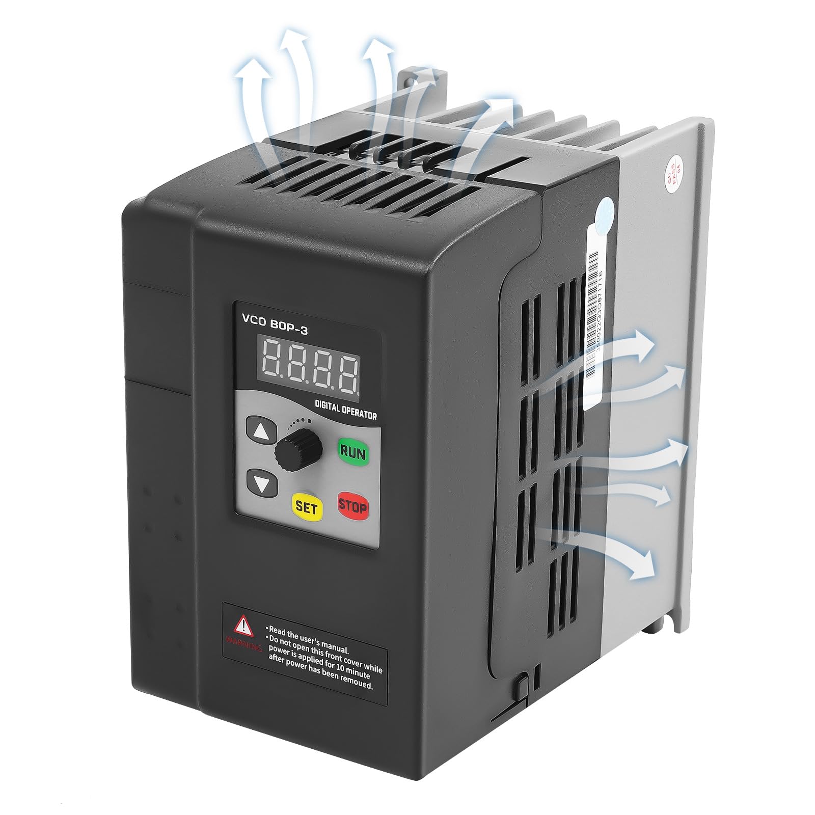 Frequenzumrichter 380V 2.2KW 3 Phase Drehzahlregler Spannungsregler mit V/F Steuerung, 50m Fernbedienung, 8-fachem Schutz, Variable Frequency Driver für Pumpen Ventilatoren Industriemaschinen