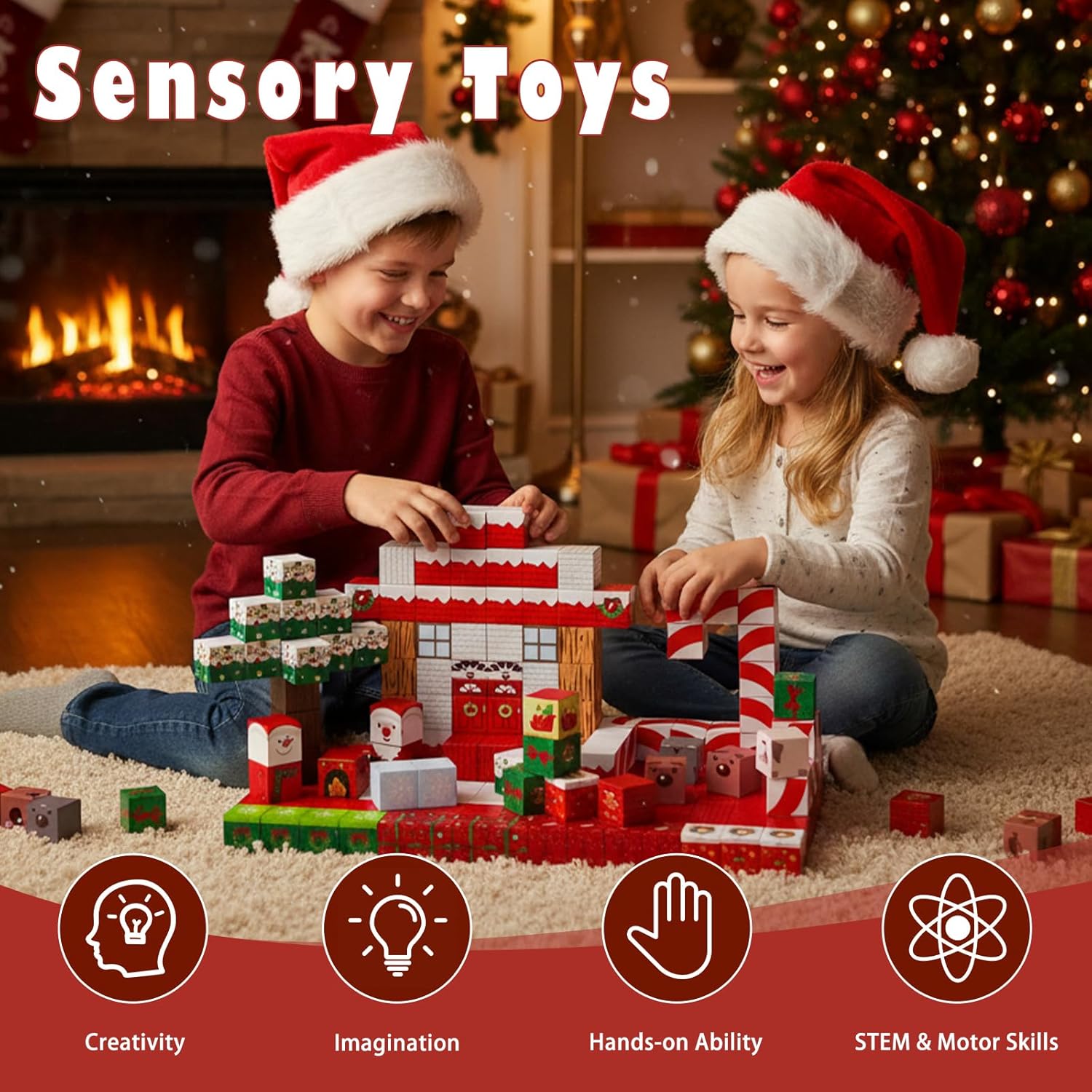 Christmas Advent Calendar 2025 Christmas Magnetic Blocks Toys 200 Pieces