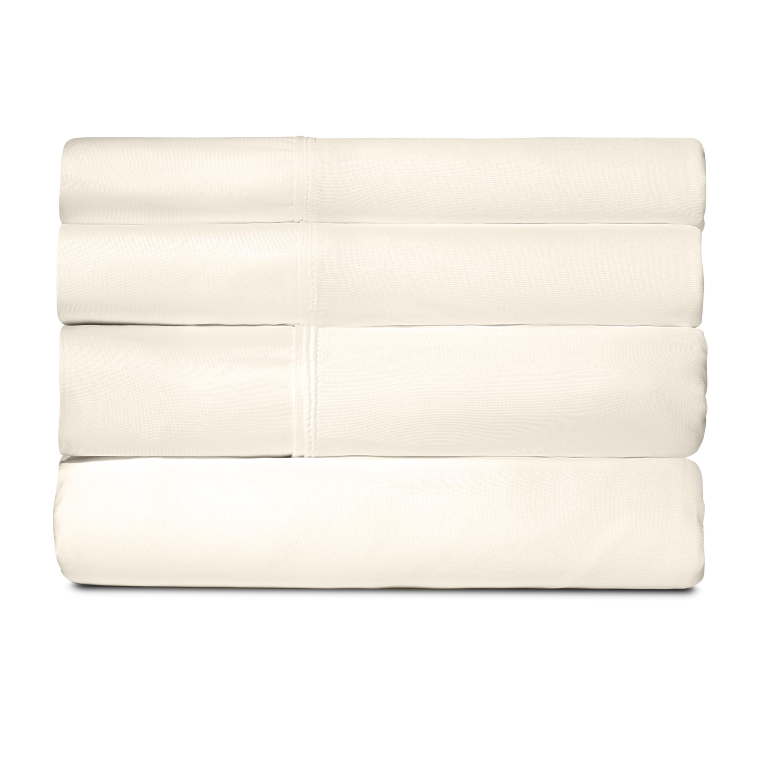SHEEX - Active Comfort Cooling Sheets Set Queen Parchment - Moisture Wicking - 1 Flat Cooling Sheet 1