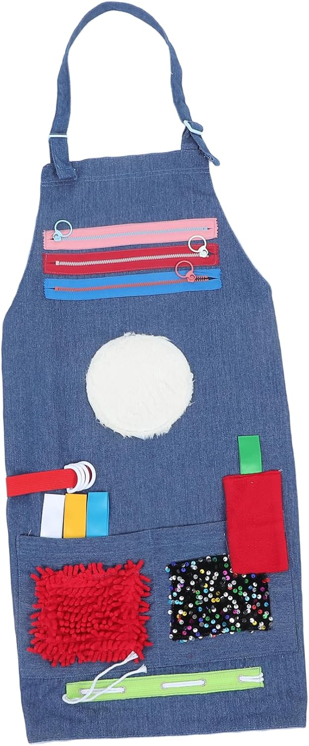 ULTECHNOVO Sensory Training Apron for Elderly Versatile Blanket Tactile Visual and Auditory Stimuli for Patients and Caregivers Satin Ribbon Design