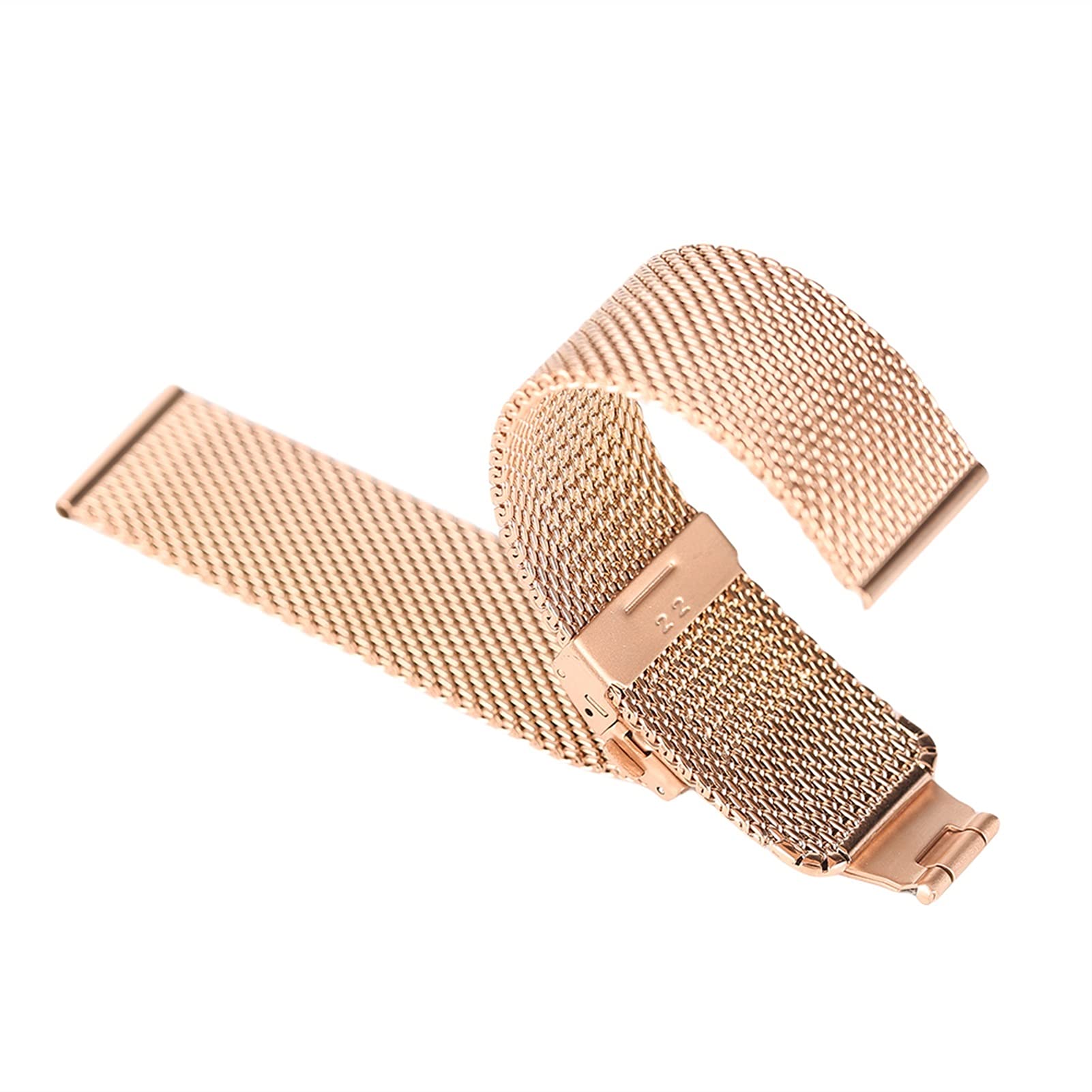 Pasek do zegarka Quick Release Mesh Pleciony metalowy pasek ze stali nierdzewnej dla mężczyzn i kobiet Regulowany 18 mm, 20 mm, 22 mm Bransoletka / 22 mm/Czarny
